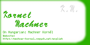 kornel machner business card